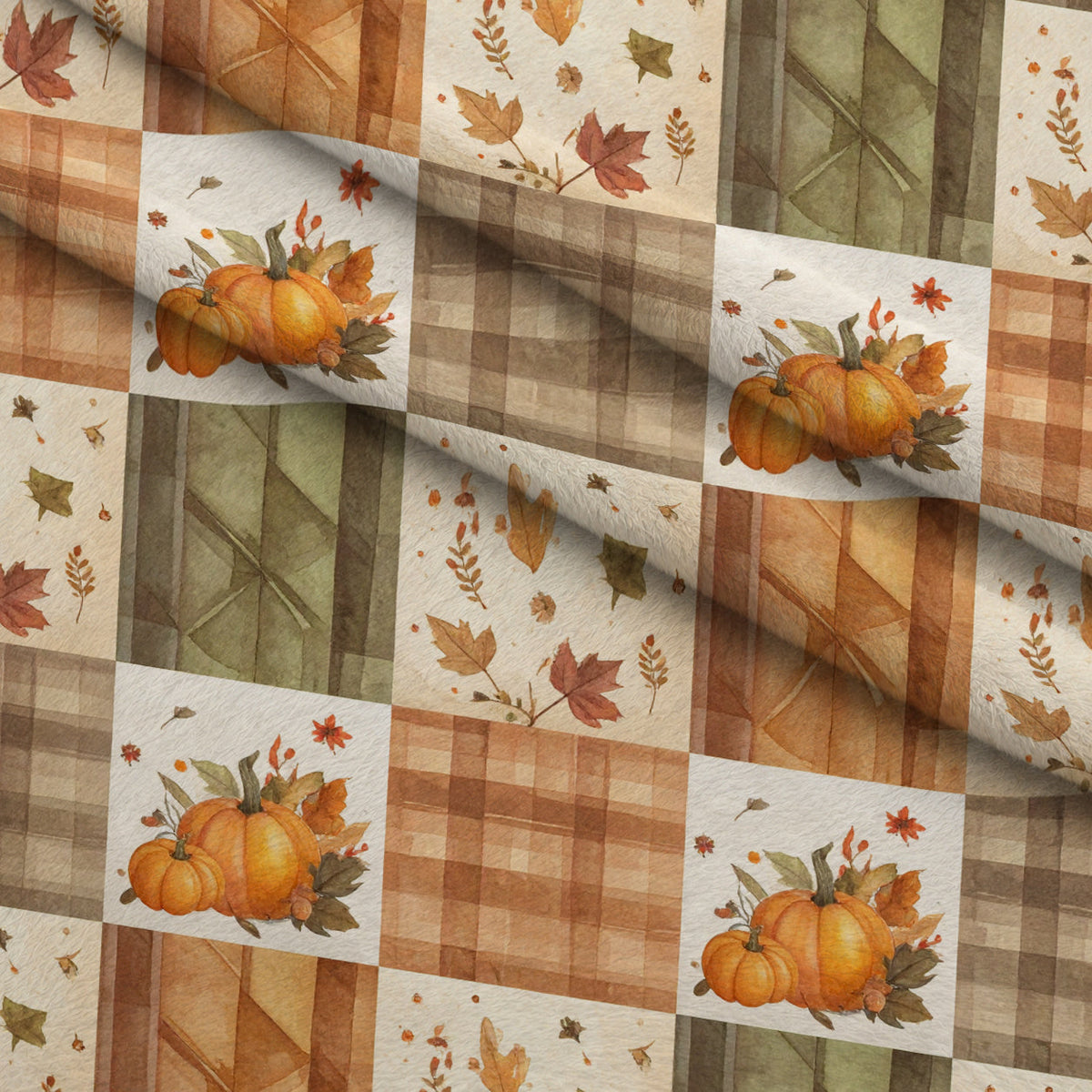 Autumn Woodland Whimsy Pattern 7 Fleece Fabric — fleece fabric folded close-up preview (mv-fleece-v1:lying)