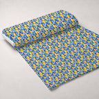 Azulejo Lemons with Blue Leaves Pattern 8 Fleece Fabric — fleece fabric unrolled bolt preview (mv-fleece-v1:bolt)
