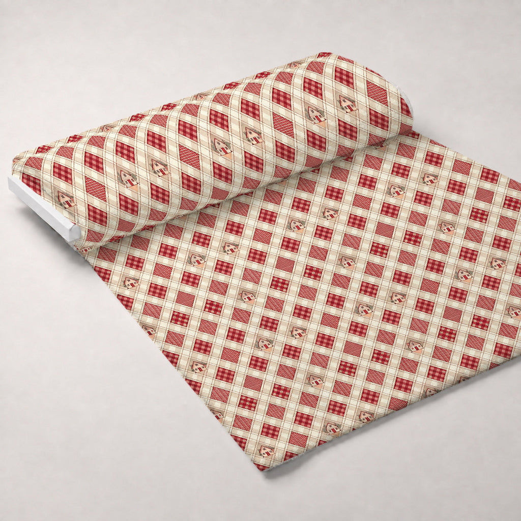 Barnyard Blooms Pattern 1 Fleece Fabric — fleece fabric unrolled bolt preview (mv-fleece-v1:bolt)
