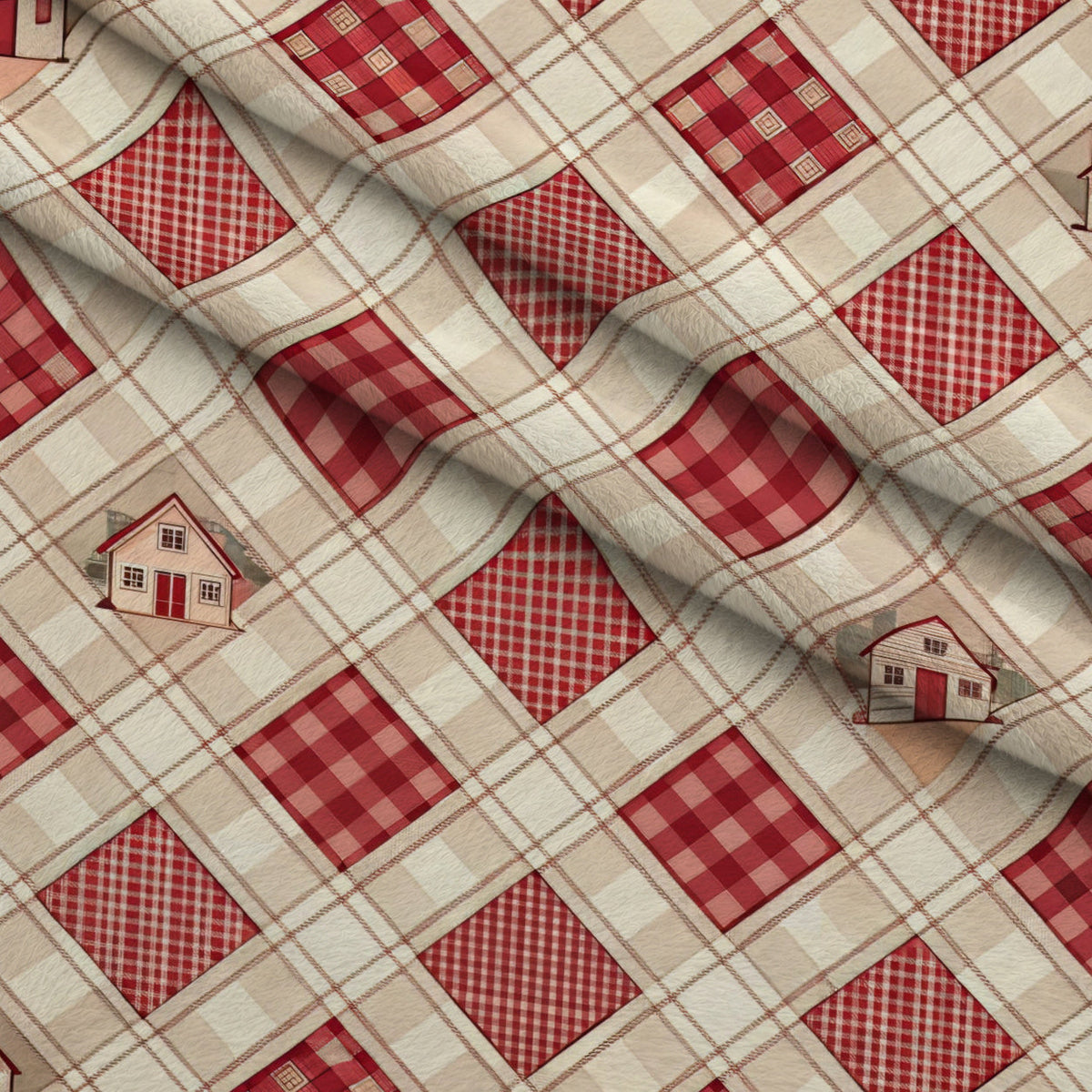 Barnyard Blooms Pattern 1 Fleece Fabric — fleece fabric folded close-up preview (mv-fleece-v1:lying)