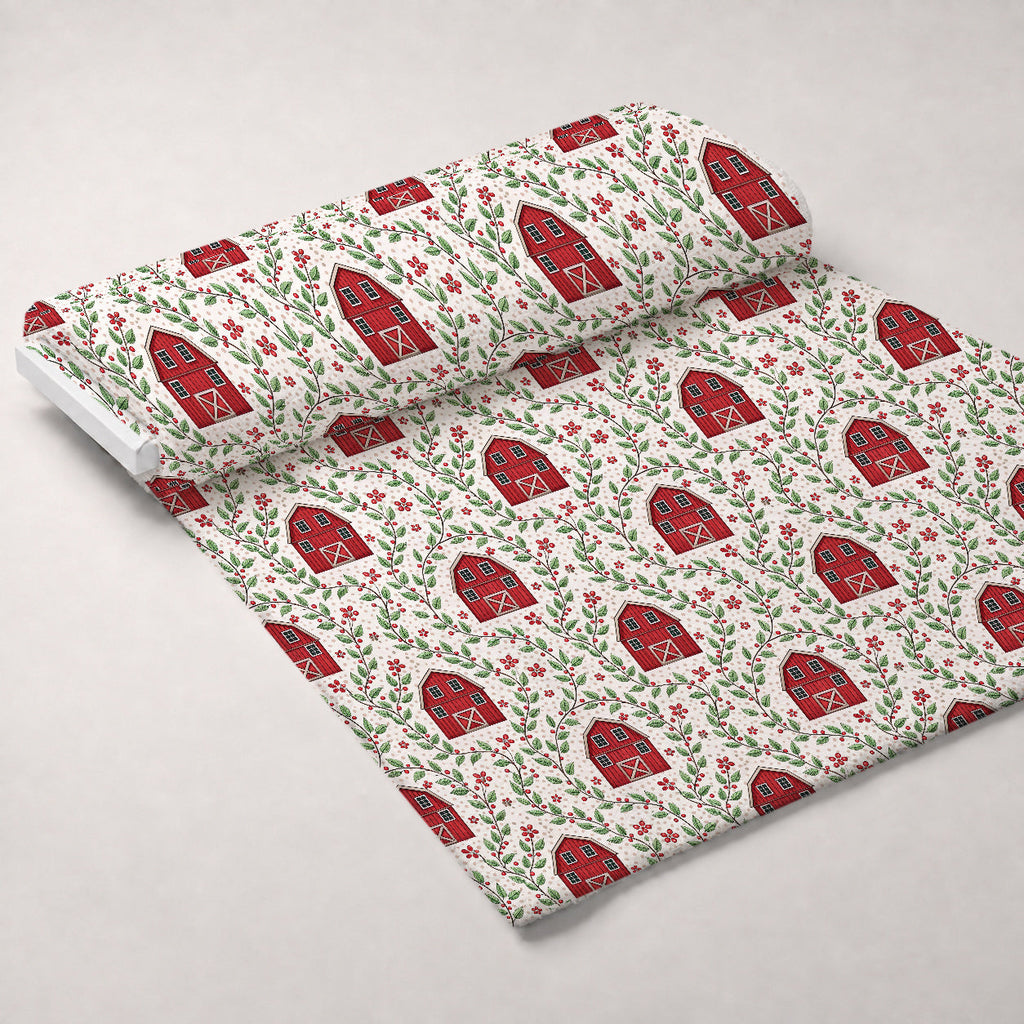 Barnyard Blooms Pattern 13 Fleece Fabric — fleece fabric unrolled bolt preview (mv-fleece-v1:bolt)