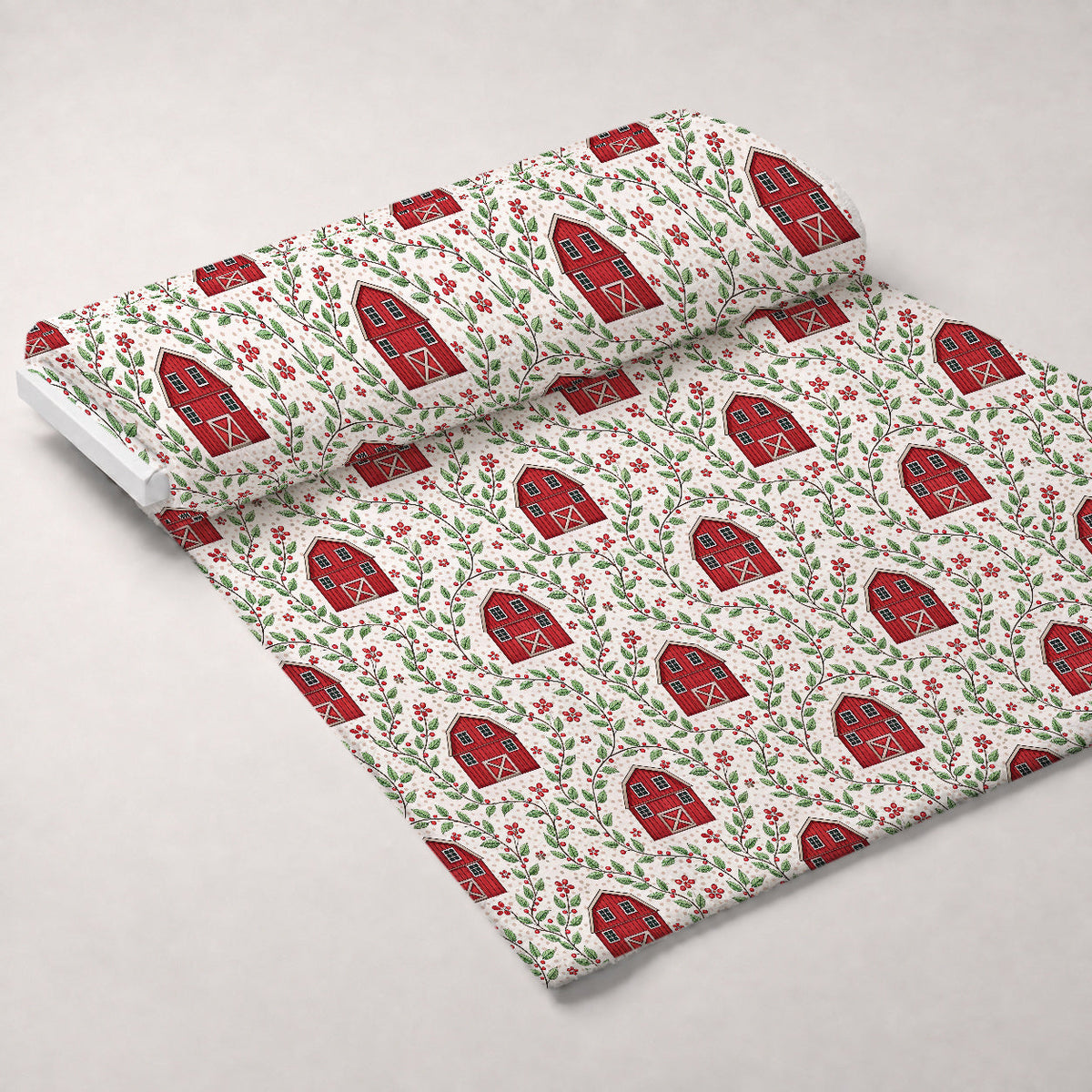 Barnyard Blooms Pattern 13 Fleece Fabric — fleece fabric unrolled bolt preview (mv-fleece-v1:bolt)