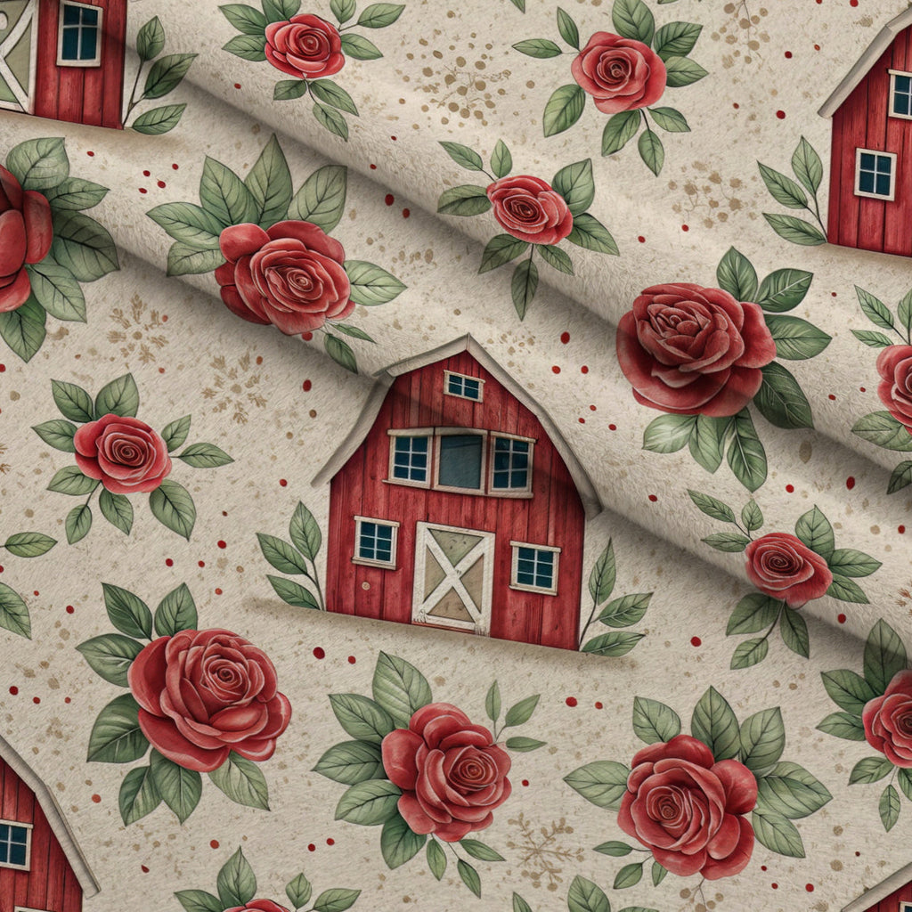 Barnyard Blooms Pattern 8 Fleece Fabric — fleece fabric folded close-up preview (mv-fleece-v1:lying)