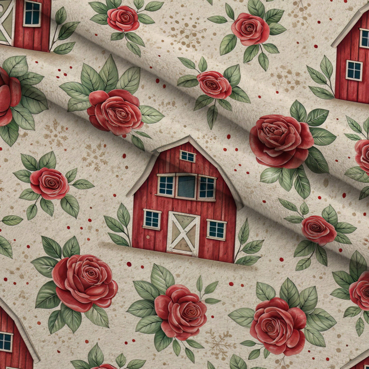 Barnyard Blooms Pattern 8 Fleece Fabric — fleece fabric folded close-up preview (mv-fleece-v1:lying)