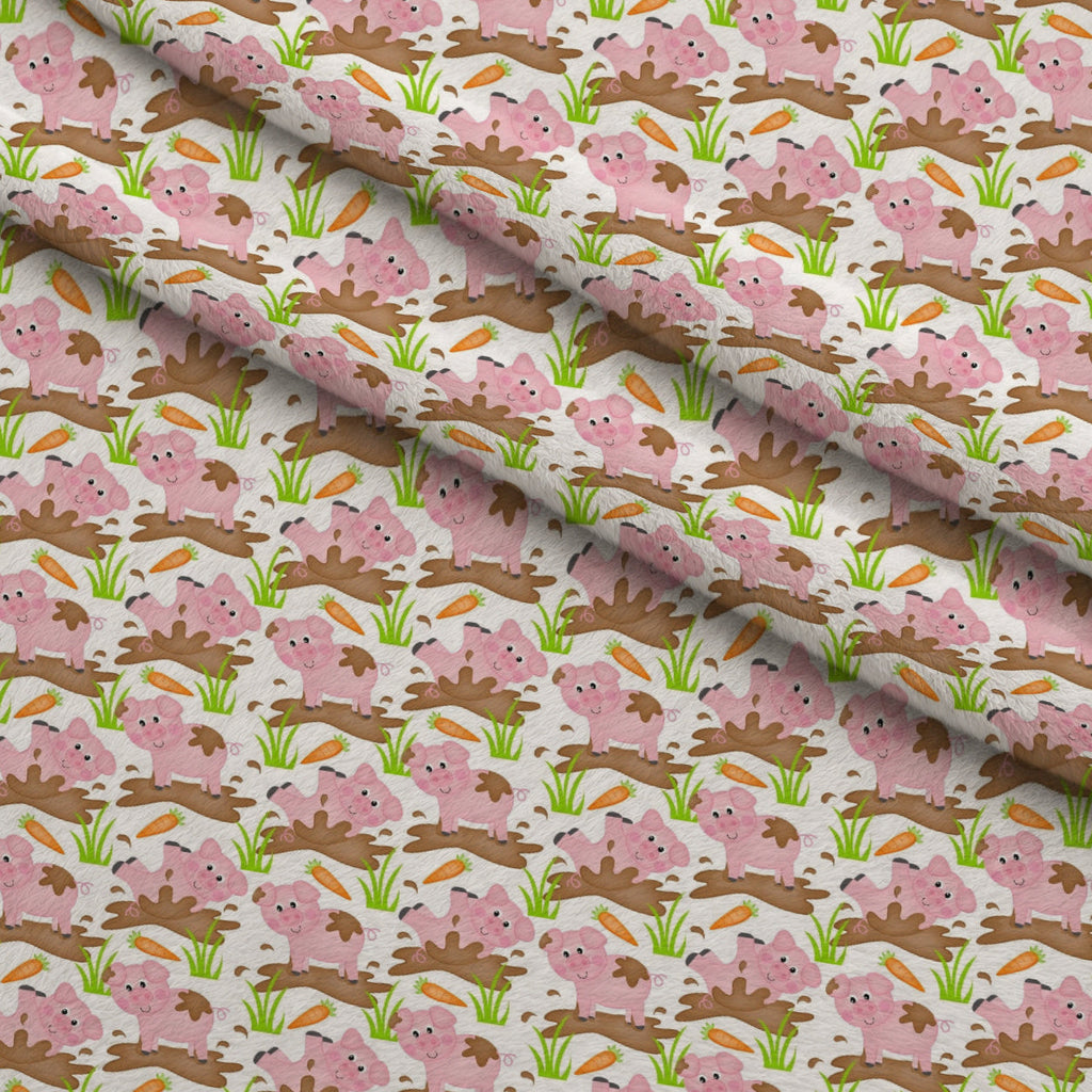 Barnyard Buddies Pattern 1 Fleece Fabric — fleece fabric folded close-up preview (mv-fleece-v1:lying)