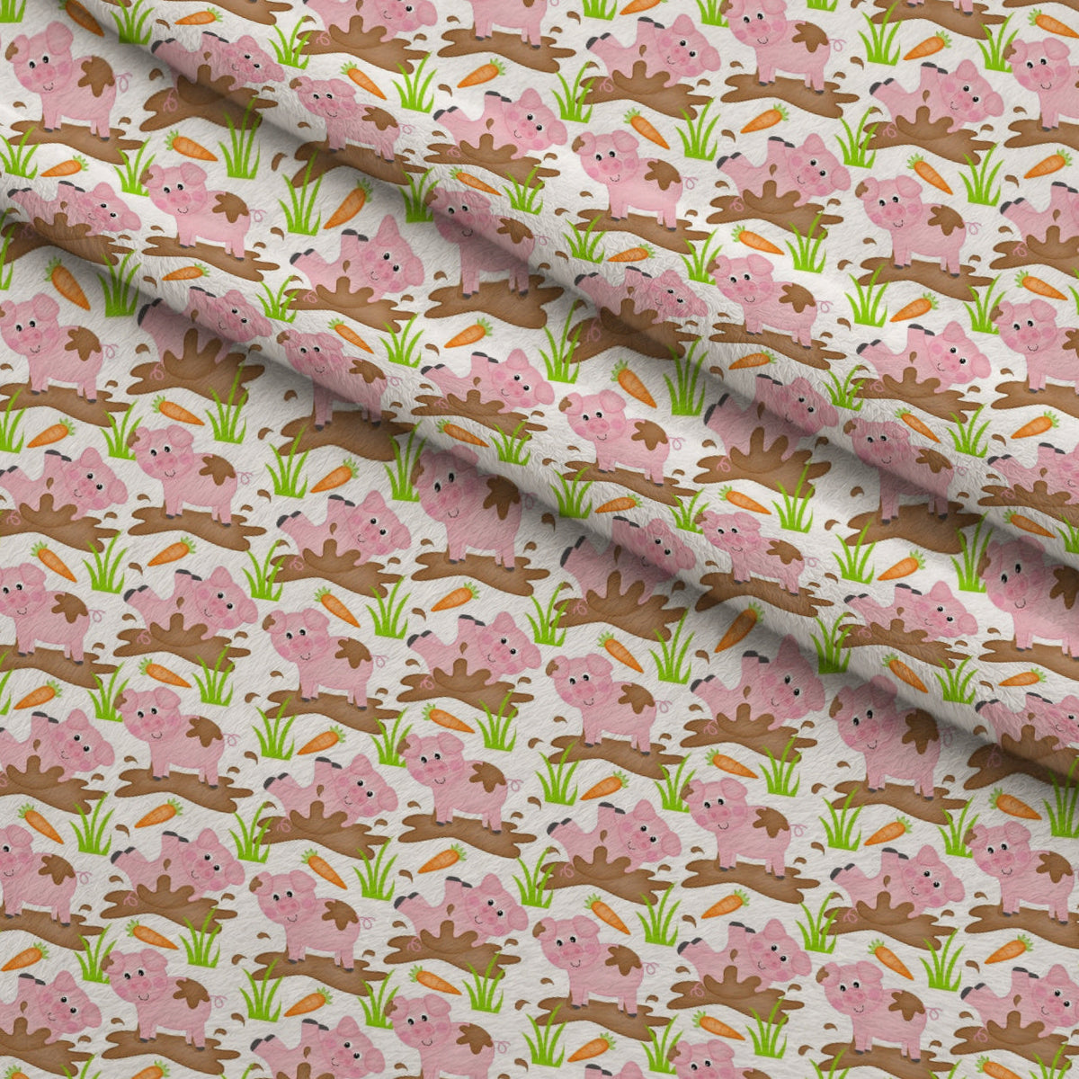 Barnyard Buddies Pattern 1 Fleece Fabric — fleece fabric folded close-up preview (mv-fleece-v1:lying)
