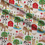 Barnyard Buddies Pattern 10 Fleece Fabric — fleece fabric folded close-up preview (mv-fleece-v1:lying)