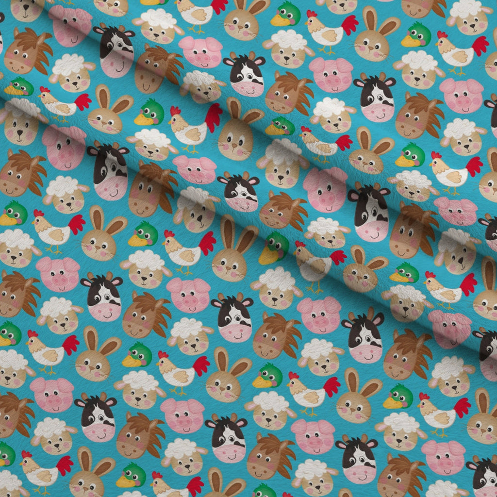Barnyard Buddies Pattern 2 Fleece Fabric — fleece fabric folded close-up preview (mv-fleece-v1:lying)