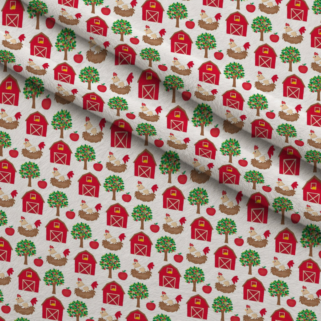 Barnyard Buddies Pattern 3 Fleece Fabric — fleece fabric folded close-up preview (mv-fleece-v1:lying)