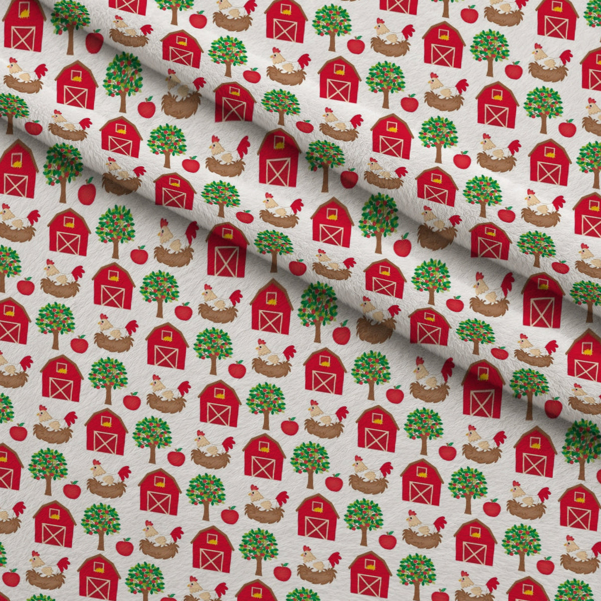 Barnyard Buddies Pattern 3 Fleece Fabric — fleece fabric folded close-up preview (mv-fleece-v1:lying)