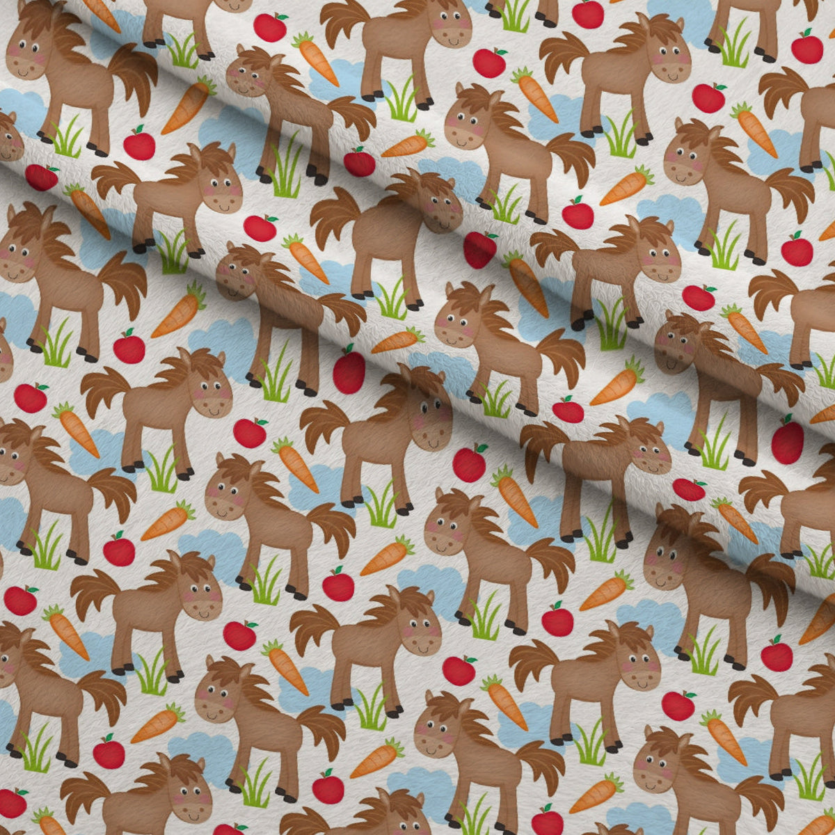Barnyard Buddies Pattern 5 Fleece Fabric — fleece fabric folded close-up preview (mv-fleece-v1:lying)