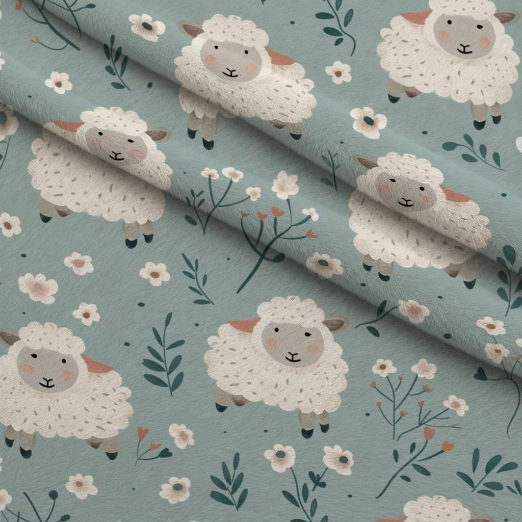Barnyard Friends Pattern 10 Fleece Fabric — fleece fabric folded close-up preview (mv-fleece-v1:lying)