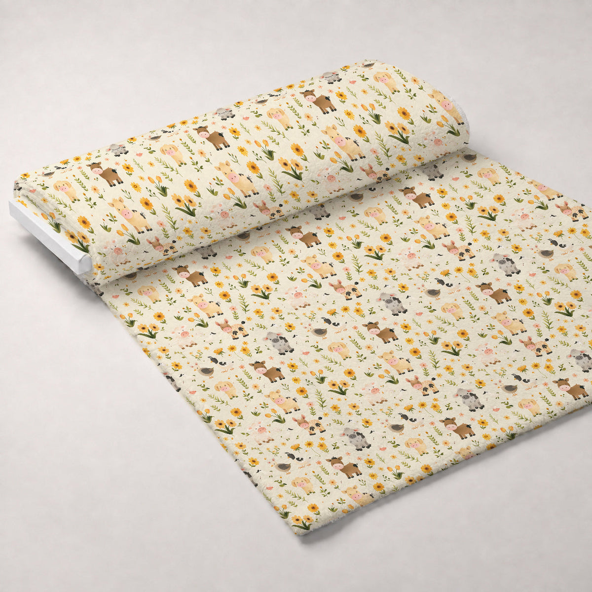 Barnyard Friends Pattern 13 Fleece Fabric — fleece fabric unrolled bolt preview (mv-fleece-v1:bolt)