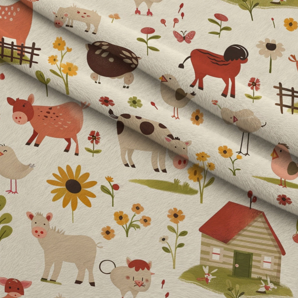 Barnyard Friends Pattern 14 Fleece Fabric — fleece fabric folded close-up preview (mv-fleece-v1:lying)