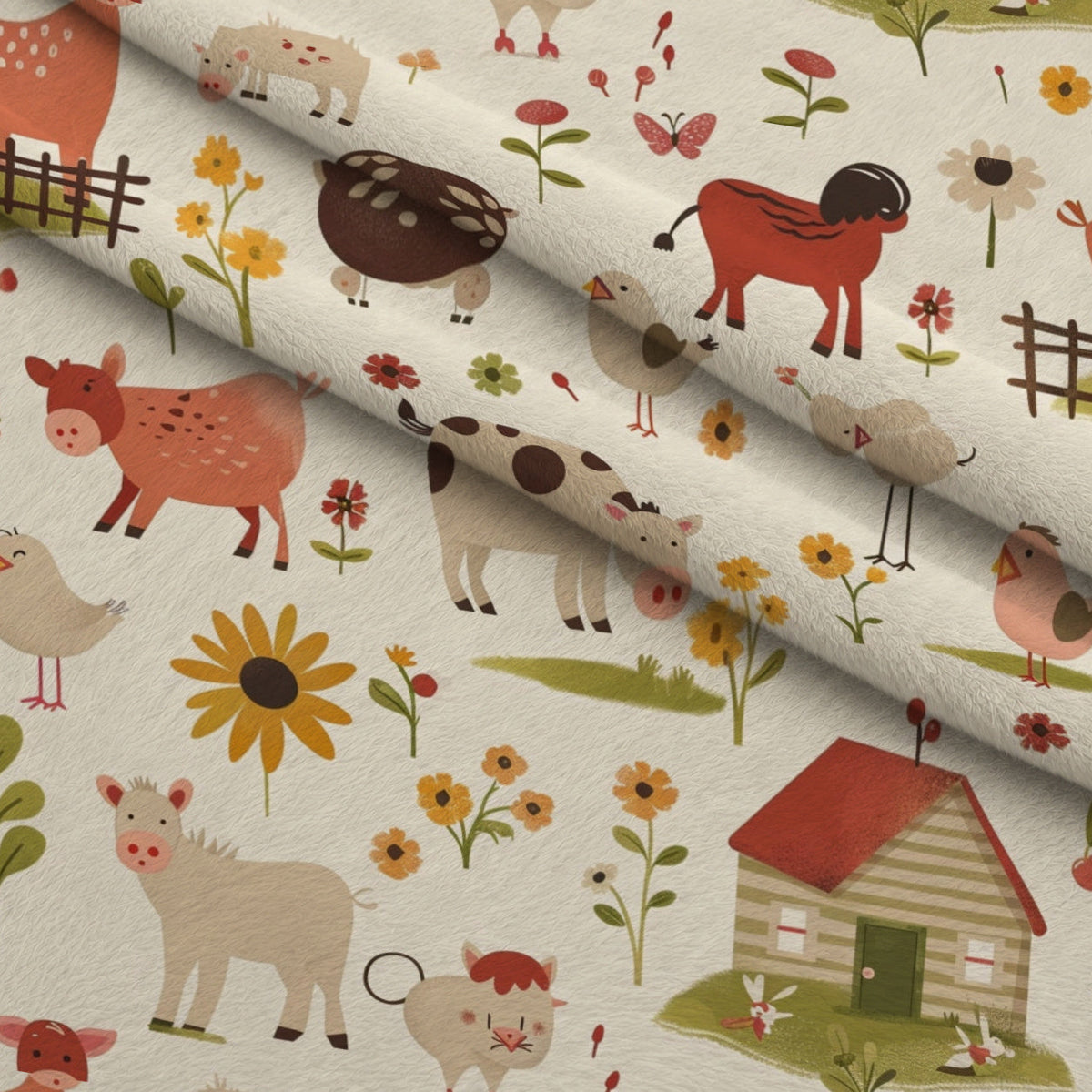 Barnyard Friends Pattern 14 Fleece Fabric — fleece fabric folded close-up preview (mv-fleece-v1:lying)