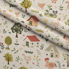 Barnyard Friends Pattern 15 Fleece Fabric — fleece fabric folded close-up preview (mv-fleece-v1:lying)