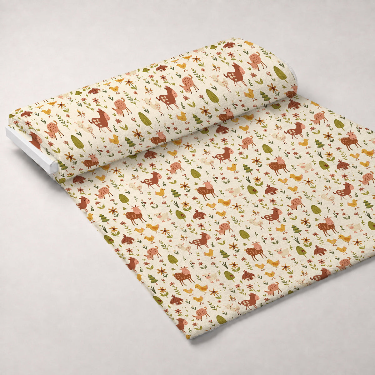 Barnyard Friends Pattern 3 Fleece Fabric — fleece fabric unrolled bolt preview (mv-fleece-v1:bolt)