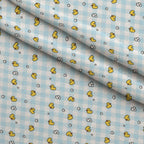 Bathtime Gingham Fleece Fabric — fleece fabric folded close-up preview (mv-fleece-v1:lying)