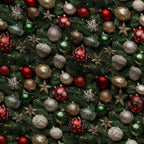 Baubles and Boughs Pattern 1 Fleece Fabric — fleece fabric folded close-up preview (mv-fleece-v1:lying)