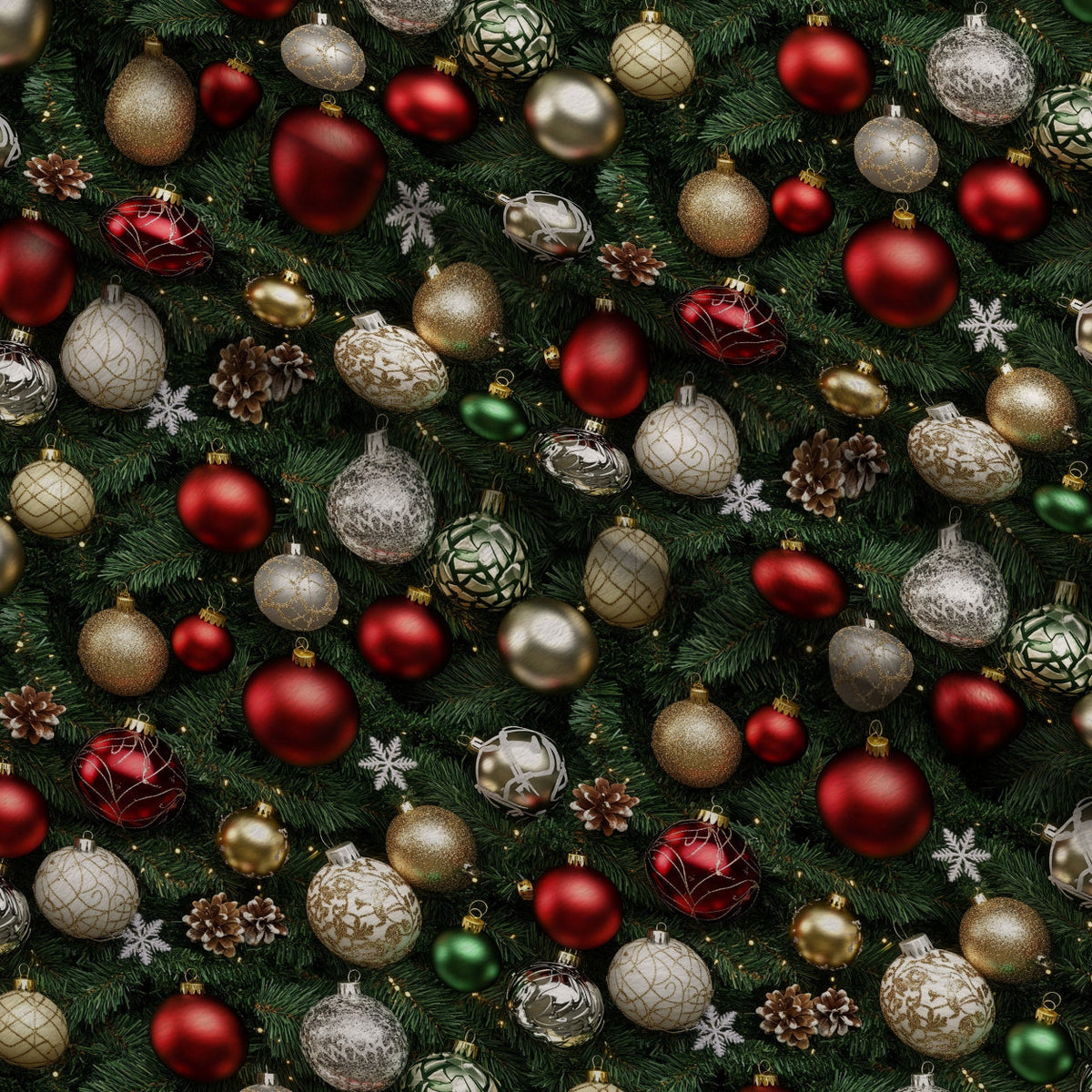 Baubles and Boughs Pattern 10 Fleece Fabric — fleece fabric folded close-up preview (mv-fleece-v1:lying)