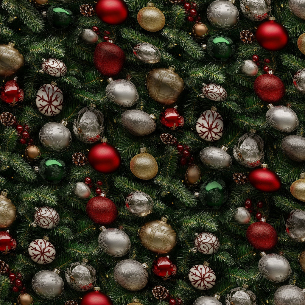 Baubles and Boughs Pattern 11 Fleece Fabric — fleece fabric folded close-up preview (mv-fleece-v1:lying)