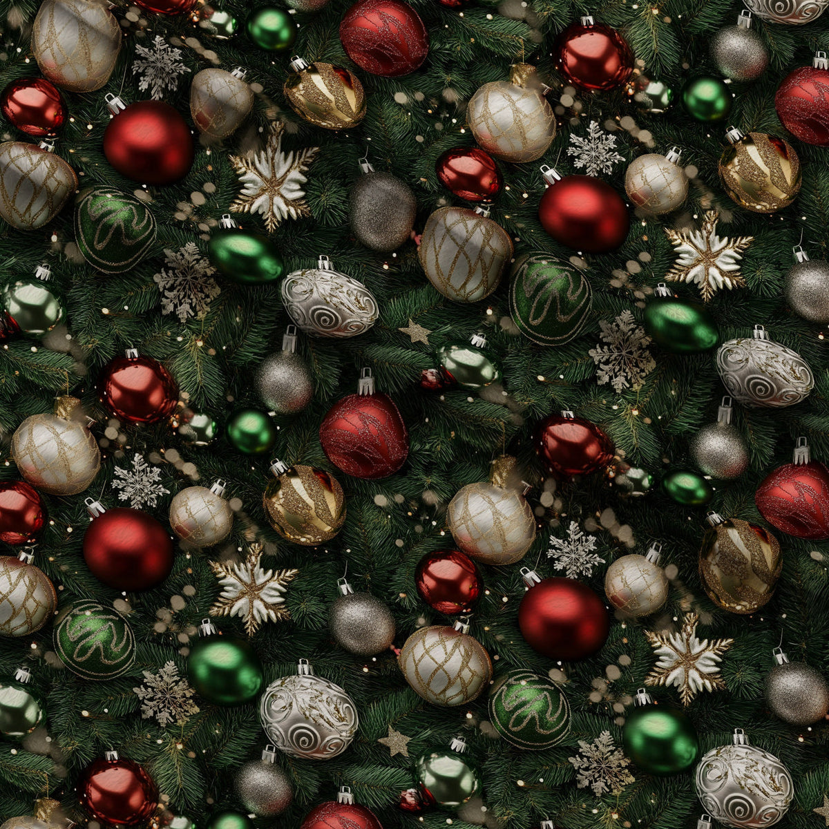 Baubles and Boughs Pattern 13 Fleece Fabric — fleece fabric folded close-up preview (mv-fleece-v1:lying)