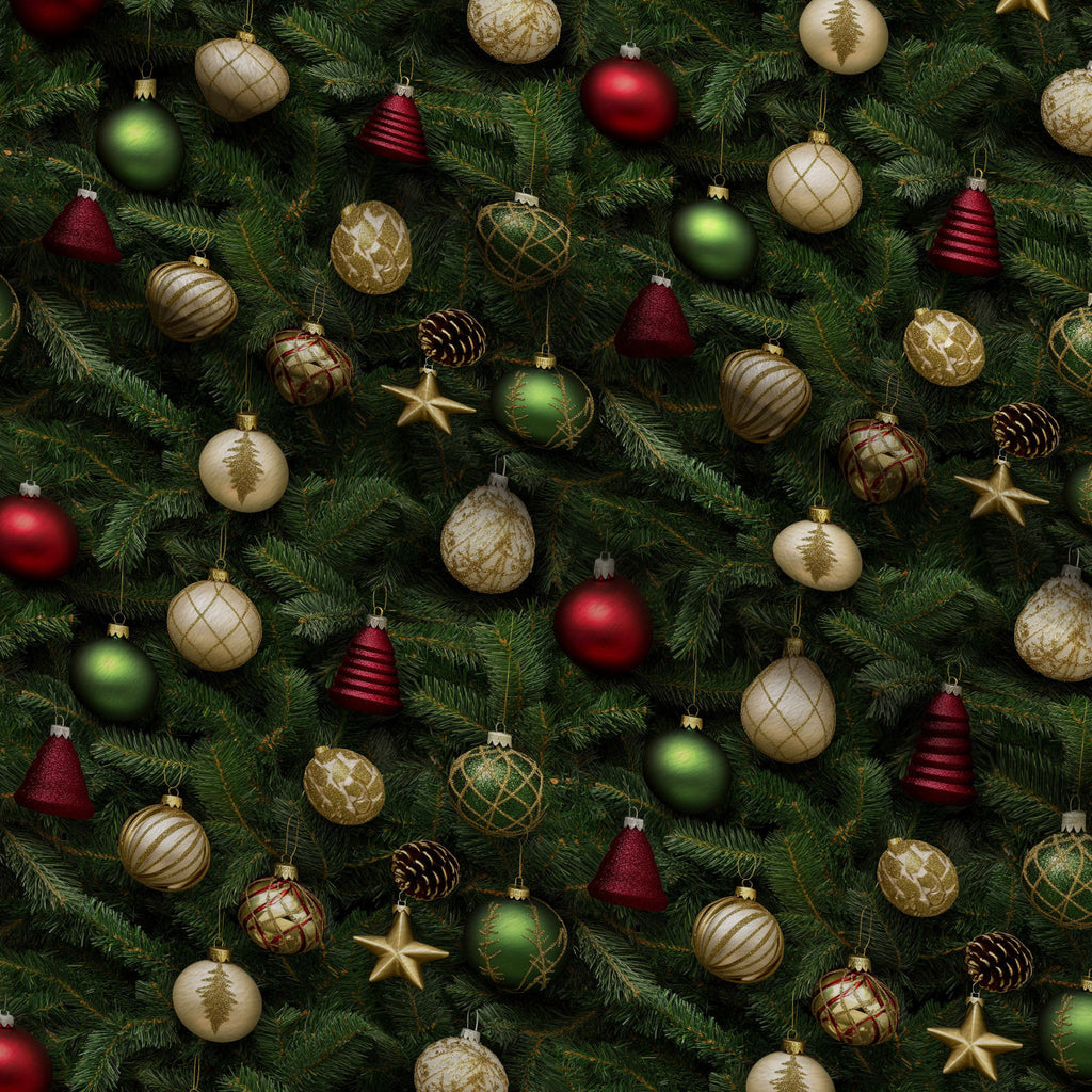 Baubles and Boughs Pattern 2 Fleece Fabric — fleece fabric folded close-up preview (mv-fleece-v1:lying)