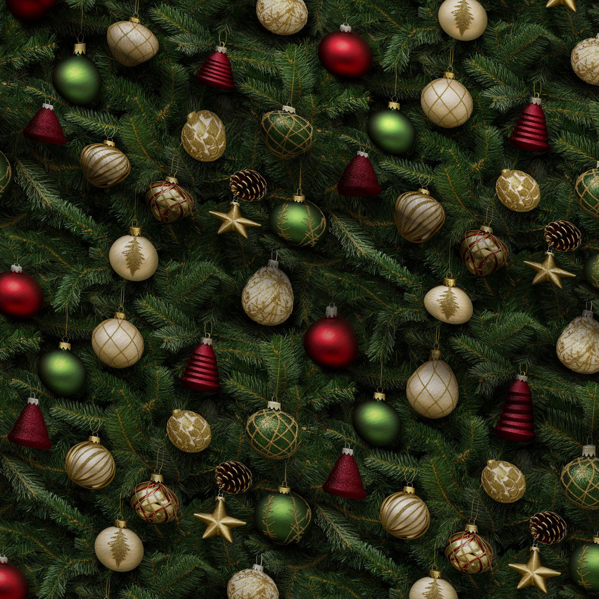 Baubles and Boughs Pattern 2 Fleece Fabric — fleece fabric folded close-up preview (mv-fleece-v1:lying)