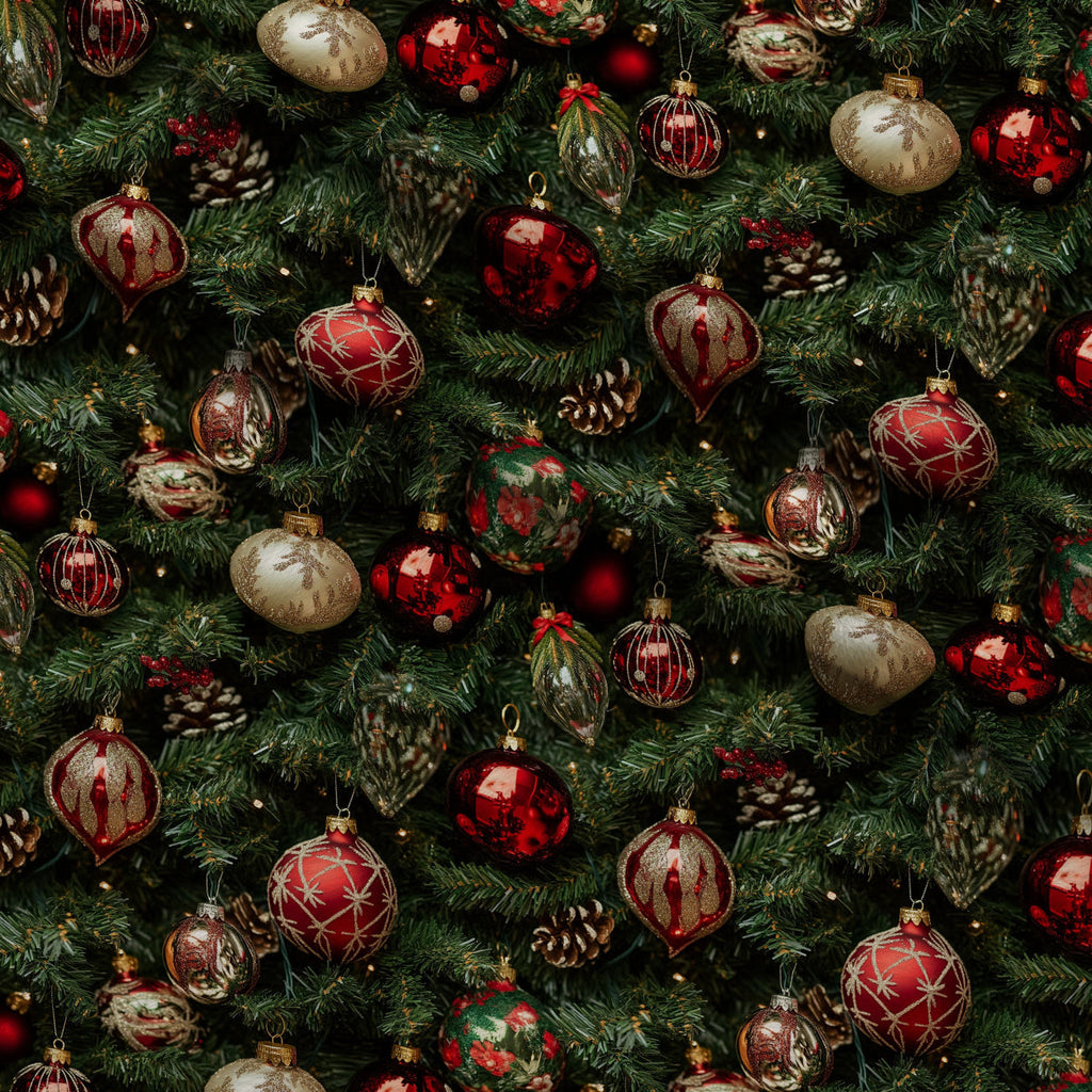 Baubles and Boughs Pattern 3 Fleece Fabric — fleece fabric folded close-up preview (mv-fleece-v1:lying)