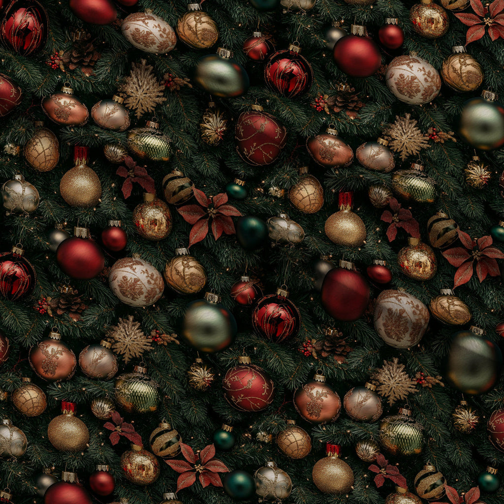 Baubles and Boughs Pattern 4 Fleece Fabric — fleece fabric folded close-up preview (mv-fleece-v1:lying)