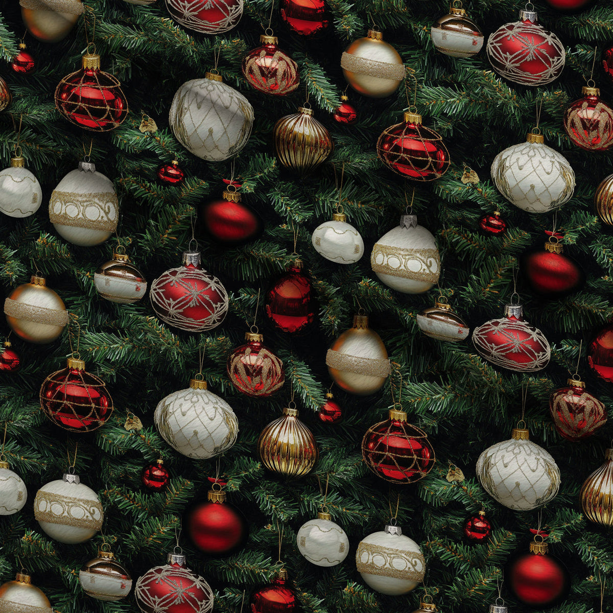 Baubles and Boughs Pattern 5 Fleece Fabric — fleece fabric folded close-up preview (mv-fleece-v1:lying)