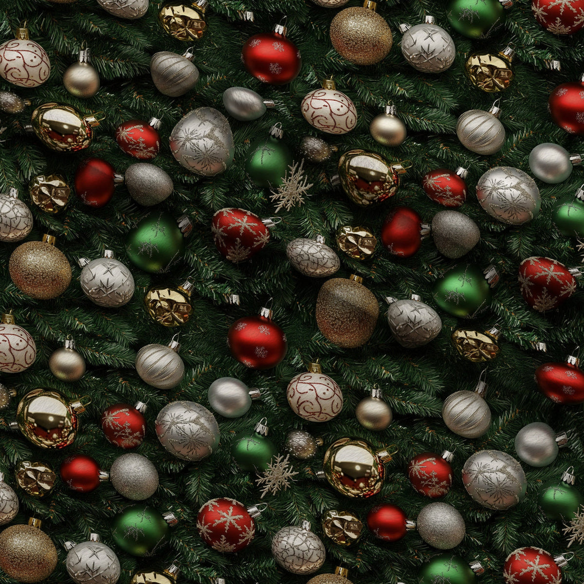 Baubles and Boughs Pattern 7 Fleece Fabric — fleece fabric folded close-up preview (mv-fleece-v1:lying)