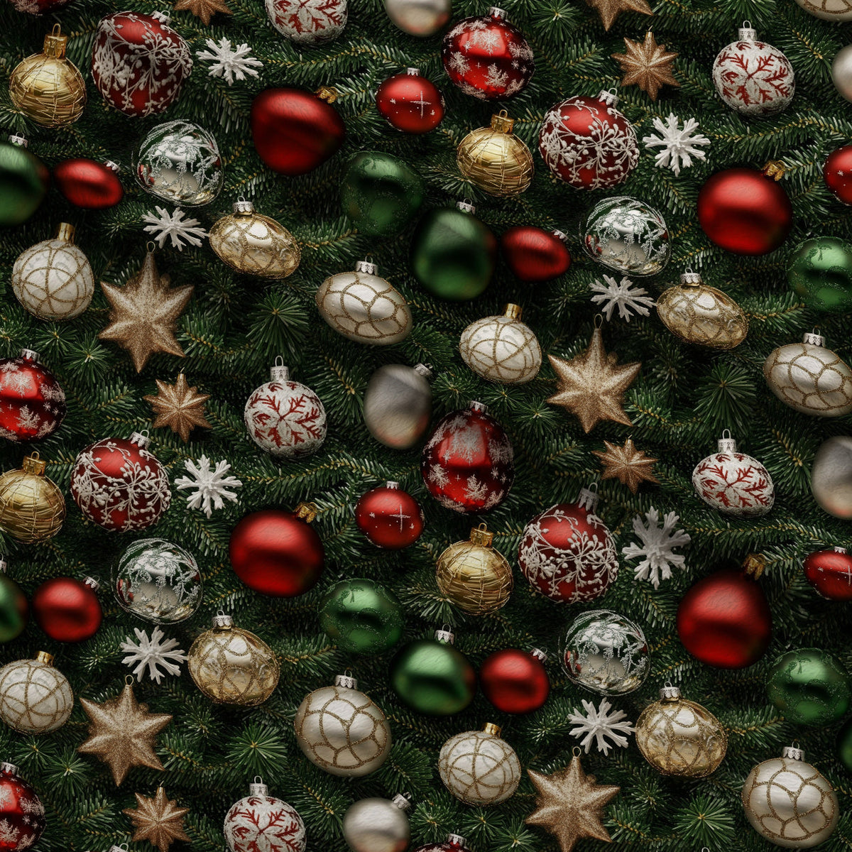 Baubles and Boughs Pattern 9 Fleece Fabric — fleece fabric folded close-up preview (mv-fleece-v1:lying)