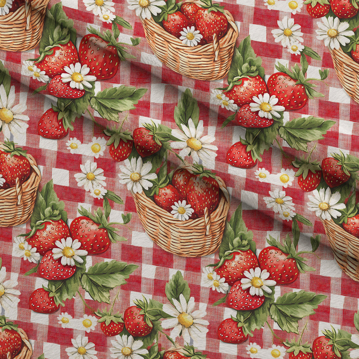 Berry Basket Charm Pattern 2 Fleece Fabric — fleece fabric folded close-up preview (mv-fleece-v1:lying)
