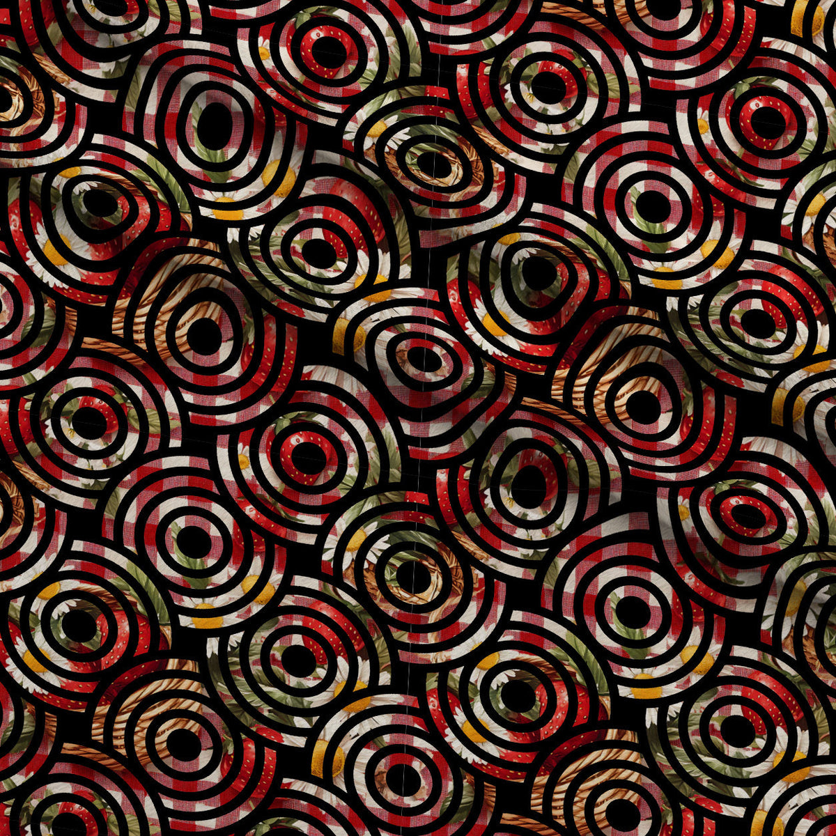 Berry Basket Charm Pattern 28 Fleece Fabric — fleece fabric folded close-up preview (mv-fleece-v1:lying)