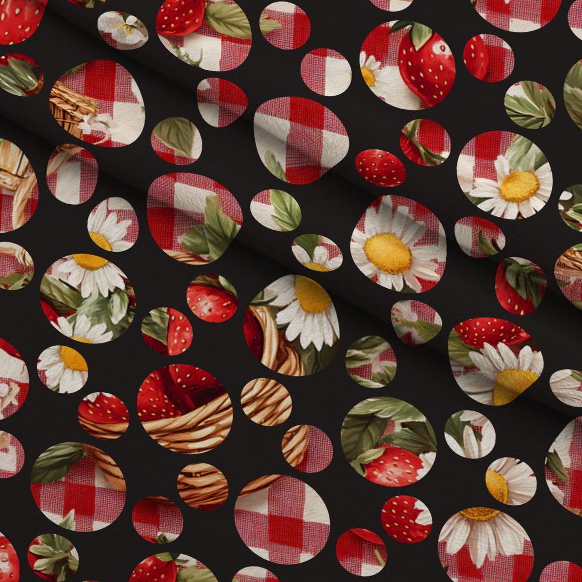 Berry Basket Charm Pattern 31 Fleece Fabric — fleece fabric folded close-up preview (mv-fleece-v1:lying)