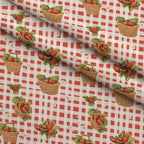 Berry Basket Charm Pattern 5 Fleece Fabric — fleece fabric folded close-up preview (mv-fleece-v1:lying)