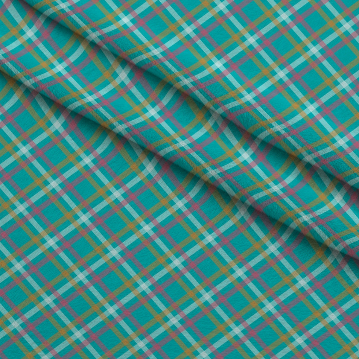 Berry Picnic Checks Pattern 1 Fleece Fabric — fleece fabric folded close-up preview (mv-fleece-v1:lying)
