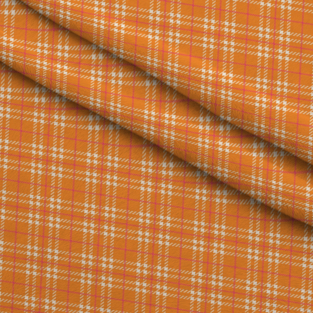 Berry Picnic Checks Pattern 13 Fleece Fabric — fleece fabric folded close-up preview (mv-fleece-v1:lying)