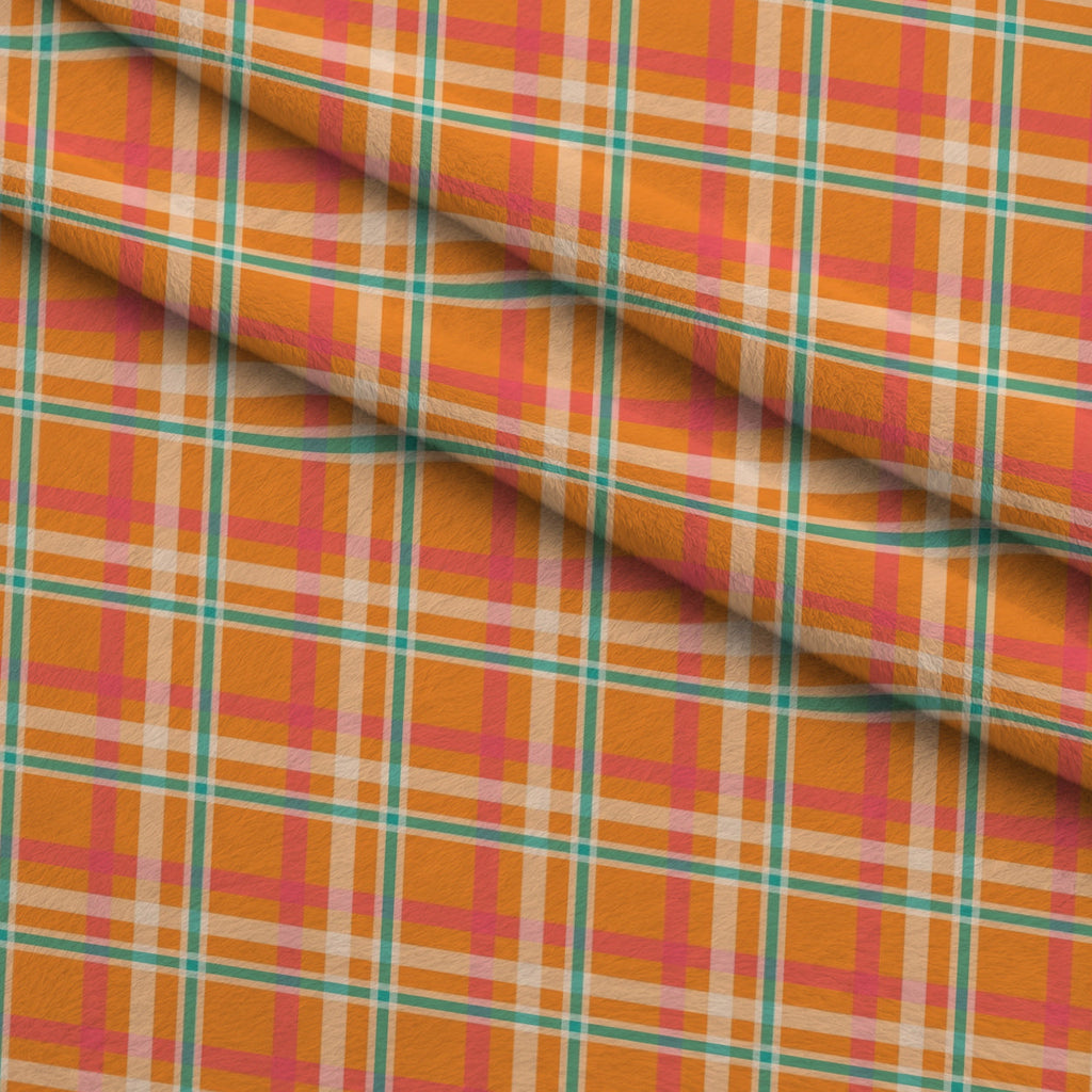 Berry Picnic Checks Pattern 19 Fleece Fabric — fleece fabric folded close-up preview (mv-fleece-v1:lying)