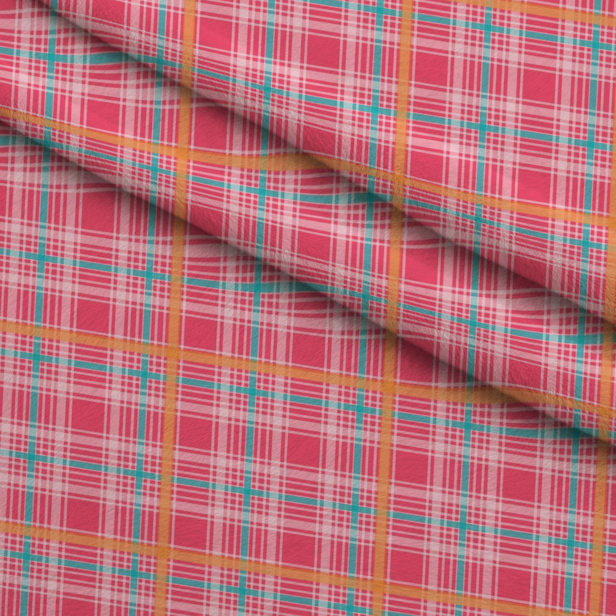 Berry Picnic Checks Pattern 20 Fleece Fabric — fleece fabric folded close-up preview (mv-fleece-v1:lying)