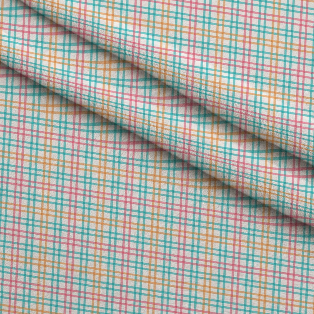 Berry Picnic Checks Pattern 3 Fleece Fabric — fleece fabric folded close-up preview (mv-fleece-v1:lying)