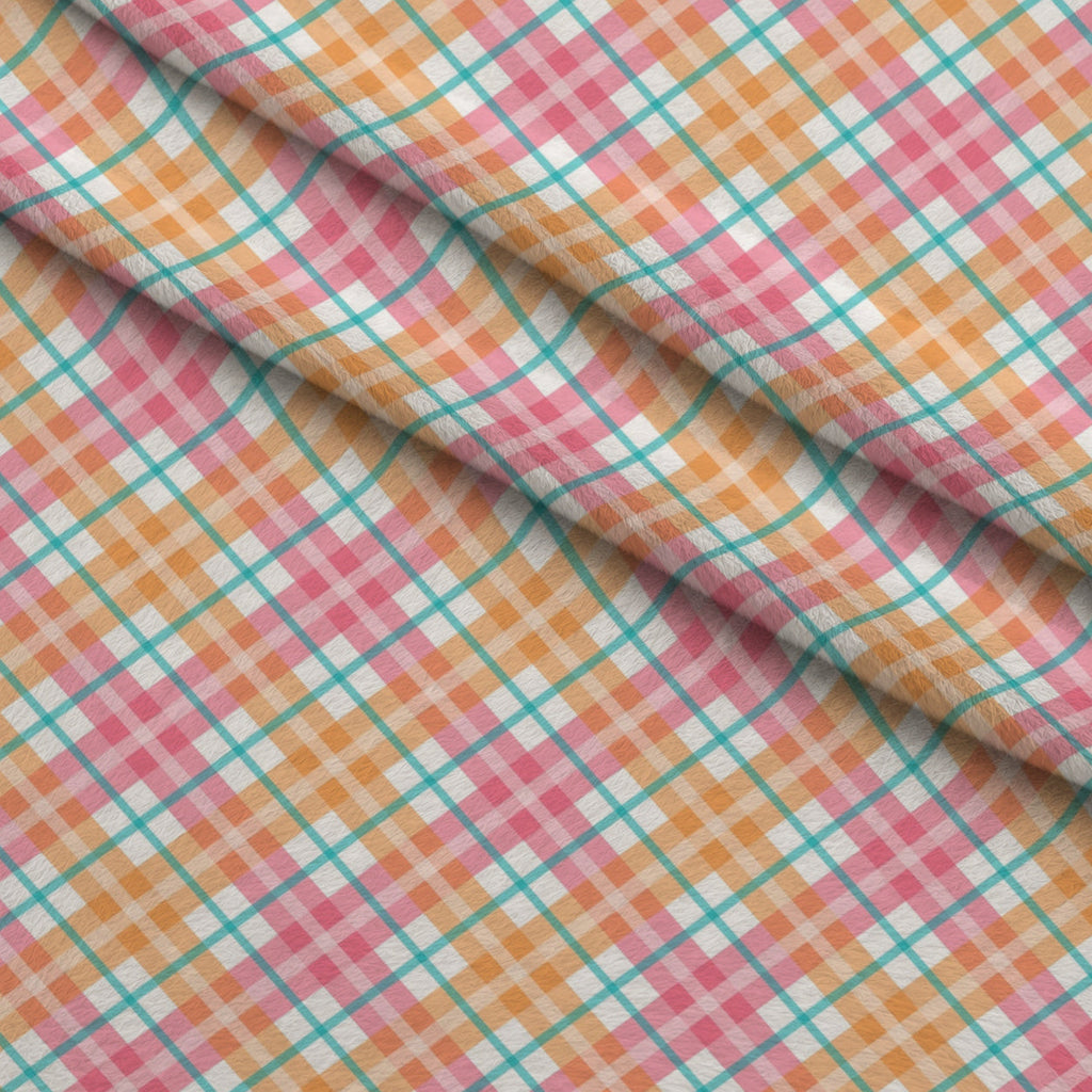 Berry Picnic Checks Pattern 4 Fleece Fabric — fleece fabric folded close-up preview (mv-fleece-v1:lying)