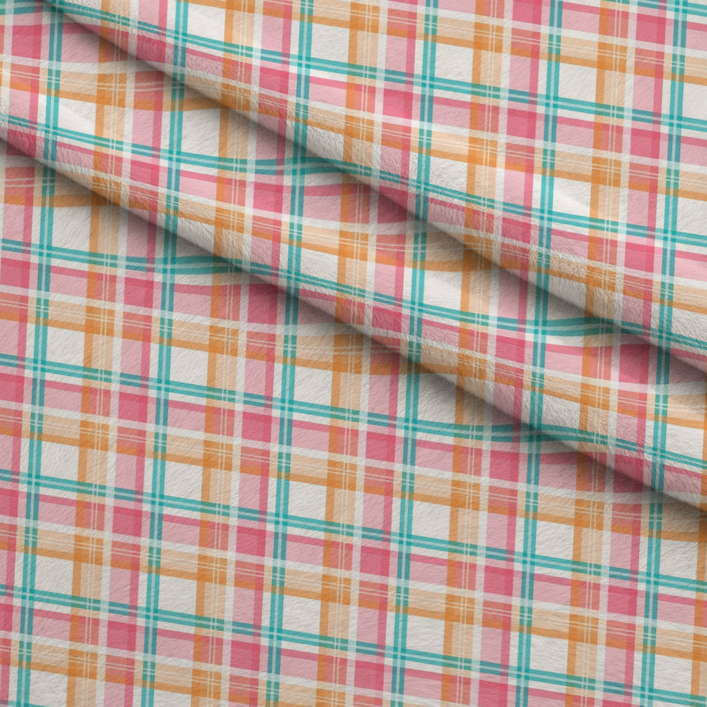 Berry Picnic Checks Pattern 5 Fleece Fabric — fleece fabric folded close-up preview (mv-fleece-v1:lying)