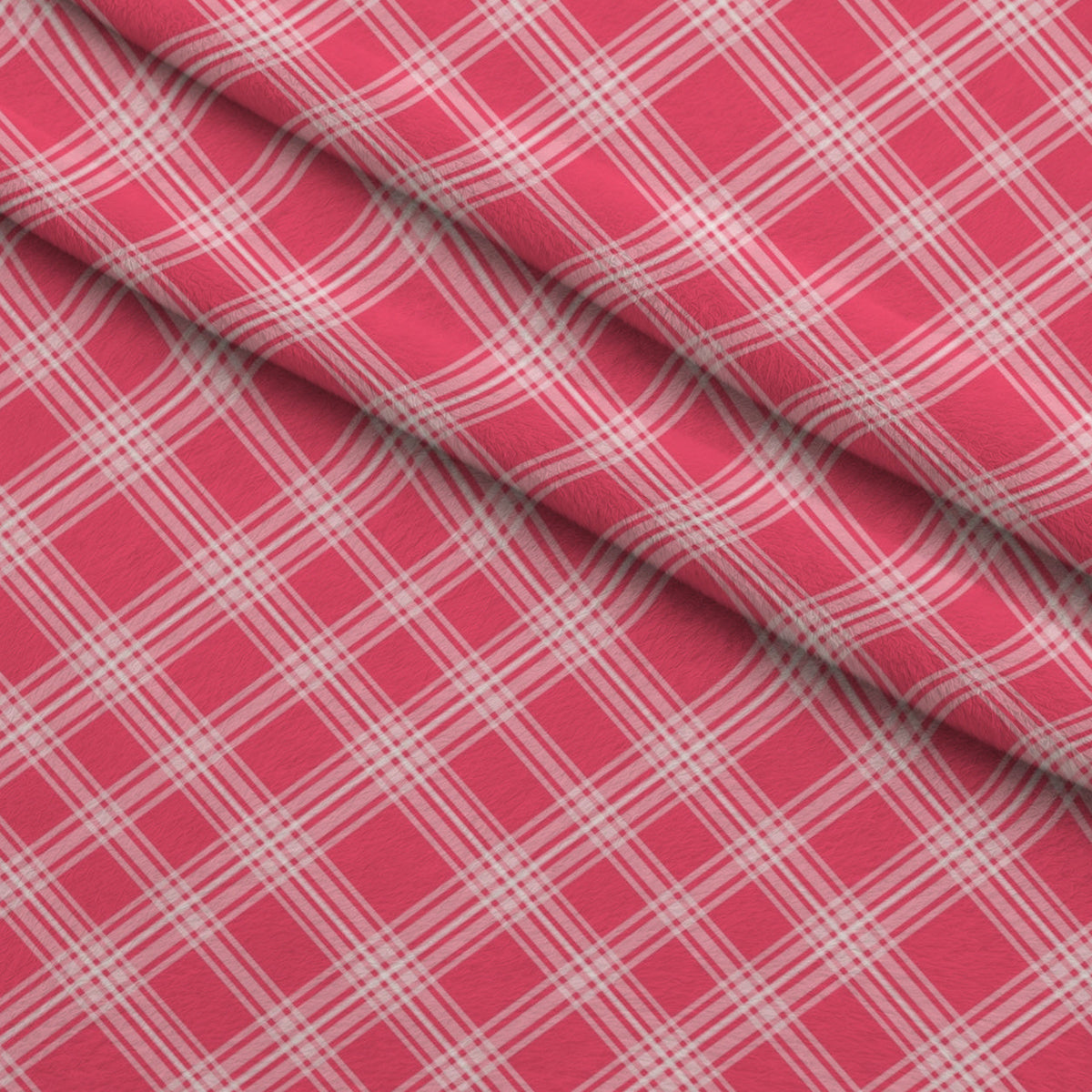 Berry Picnic Checks Pattern 7 Fleece Fabric — fleece fabric folded close-up preview (mv-fleece-v1:lying)