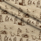 Bethlehem Toile Pattern 13 Fleece Fabric — fleece fabric folded close-up preview (mv-fleece-v1:lying)