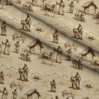 Bethlehem Toile Pattern 17 Fleece Fabric — fleece fabric folded close-up preview (mv-fleece-v1:lying)