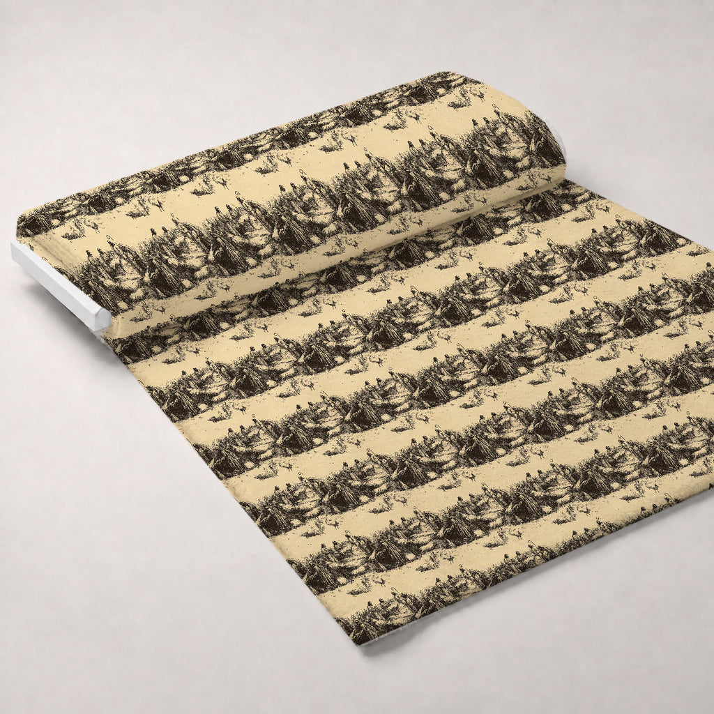 Bethlehem Toile Pattern 3 Fleece Fabric — fleece fabric unrolled bolt preview (mv-fleece-v1:bolt)