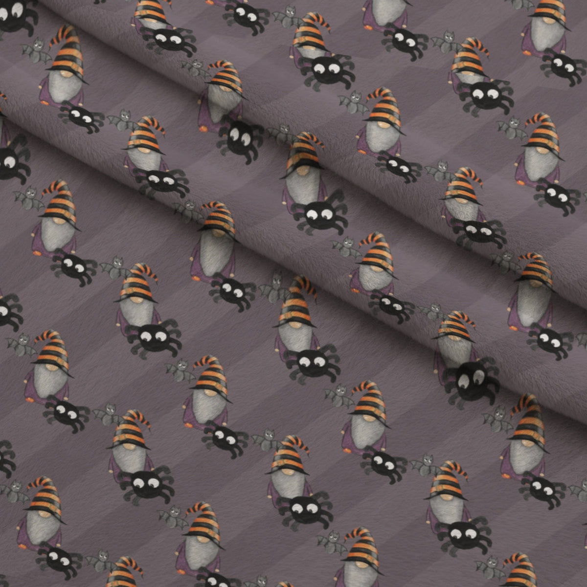 Bewitched Buddies Pattern 1 Fleece Fabric — fleece fabric folded close-up preview (mv-fleece-v1:lying)