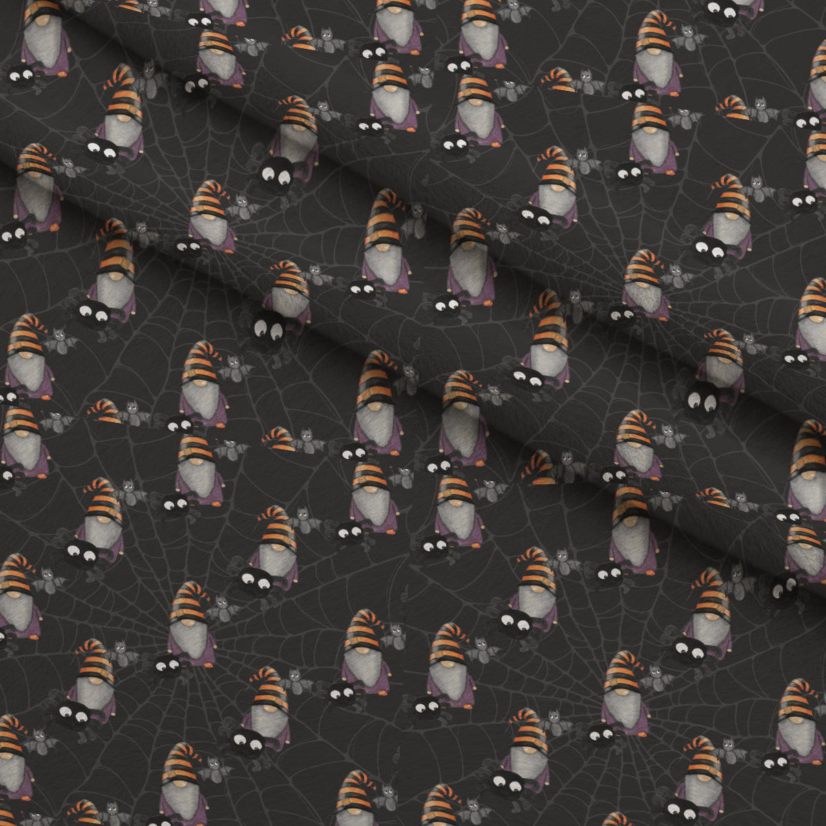 Bewitched Buddies Pattern 12 Fleece Fabric — fleece fabric folded close-up preview (mv-fleece-v1:lying)